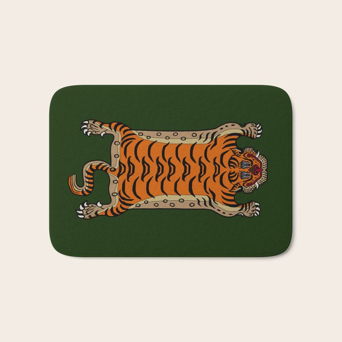 TIBETAN TIGER RUG-green Bath Mat Gallery Image 1