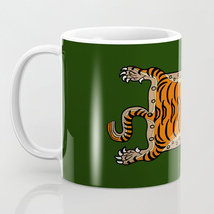 TIBETAN TIGER RUG-green Coffee Mug Gallery Image 3