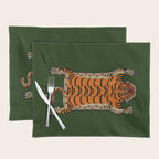 TIBETAN TIGER RUG-green Placemat Gallery Image 1