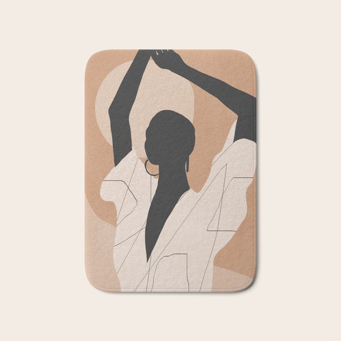 Minimal Abstract Art Sunset Girl 2 Bath Mat Gallery Image 1