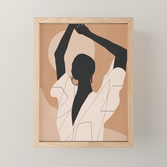 Minimal Abstract Art Sunset Girl 2 Mini Art Print Gallery Image 1