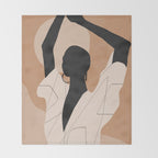 Minimal Abstract Art Sunset Girl 2 Throw Blanket Gallery Image 2