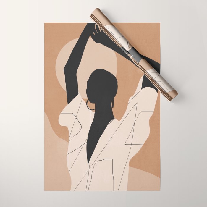Minimal Abstract Art Sunset Girl 2 Wrapping Paper Gallery Image 1