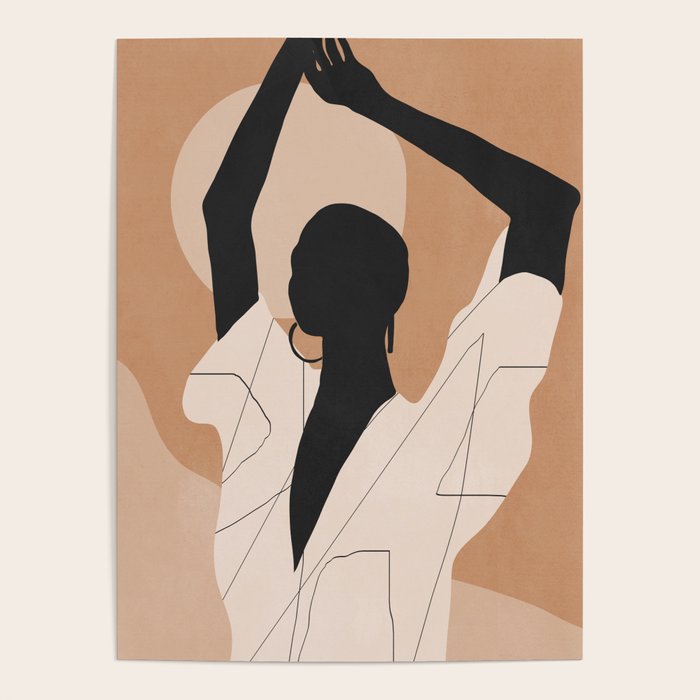 Minimal Abstract Art Sunset Girl 2 Poster Gallery Image 4