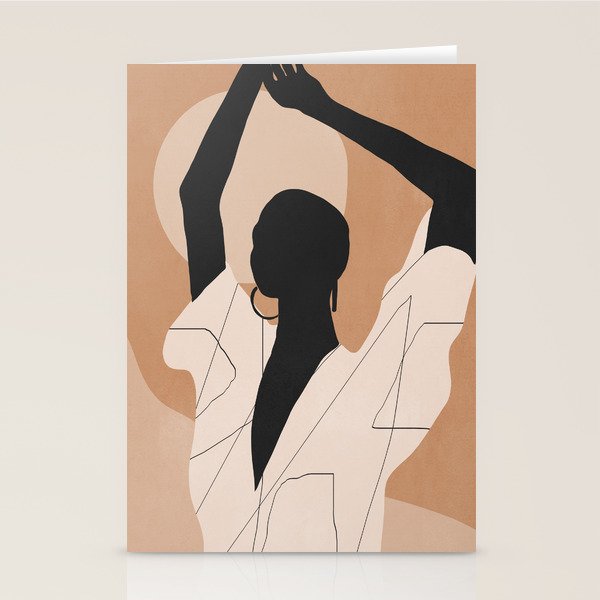 Minimal Abstract Art Sunset Girl 2 Stationery Card Gallery Image 2