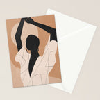 Minimal Abstract Art Sunset Girl 2 Stationery Card Gallery Image 2