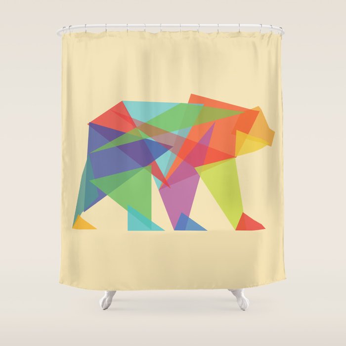 Fractal Geometric bear Shower Curtain Gallery Image 1