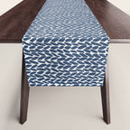 Hand Knit Navy Table Runner Gallery Image 1