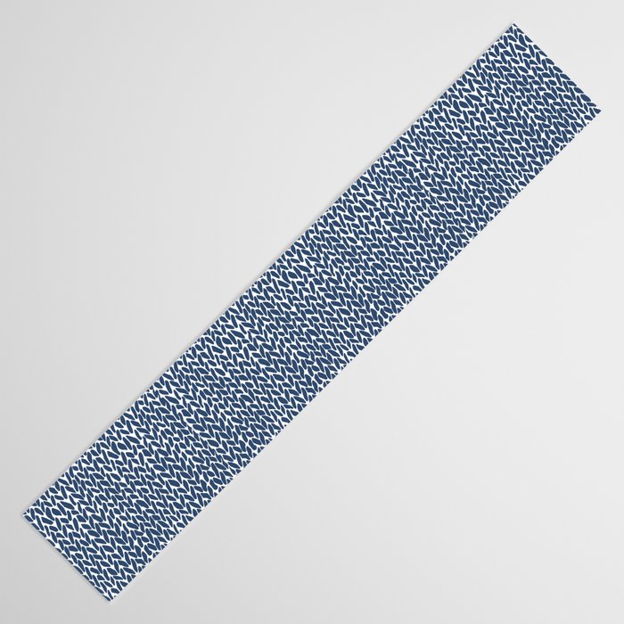 Hand Knit Navy Table Runner Gallery Image 3