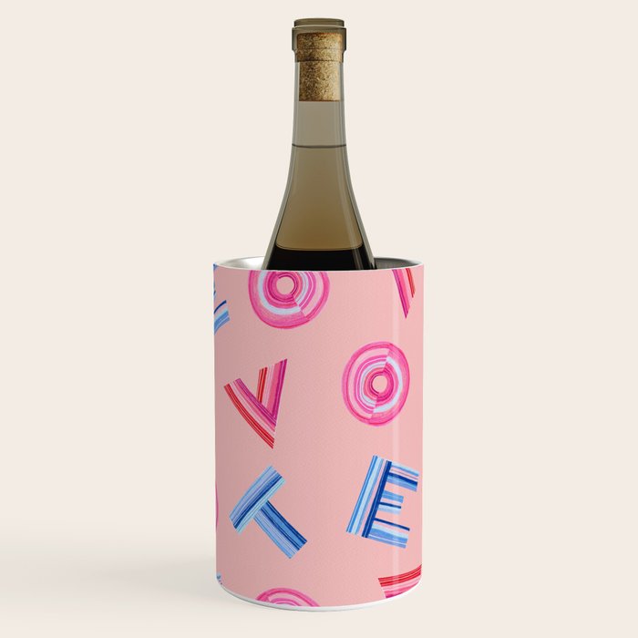 Cast Your Vote | Hand-Lettered Pattern in Peach Wine Chiller Gallery Image 2