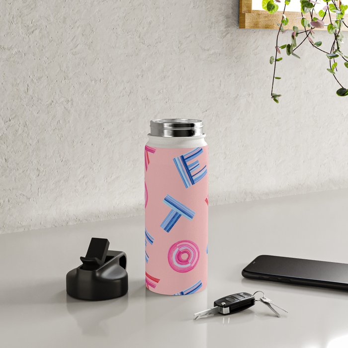 Cast Your Vote | Hand-Lettered Pattern in Peach Water Bottle Gallery Image 4