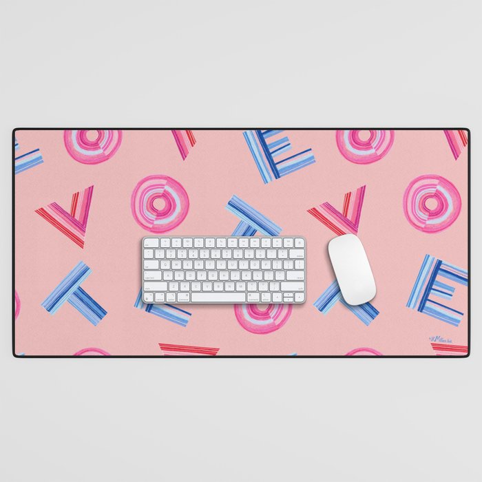 Cast Your Vote | Hand-Lettered Pattern in Peach Desk Mat Gallery Image 1