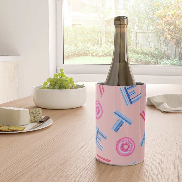 Cast Your Vote | Hand-Lettered Pattern in Peach Wine Chiller Gallery Image 4