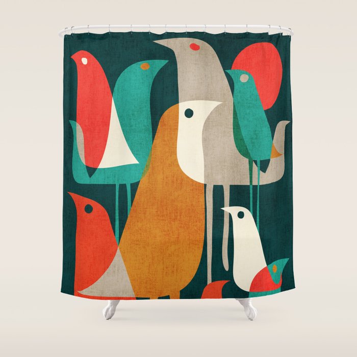 Flock of Birds Shower Curtain Gallery Image 1