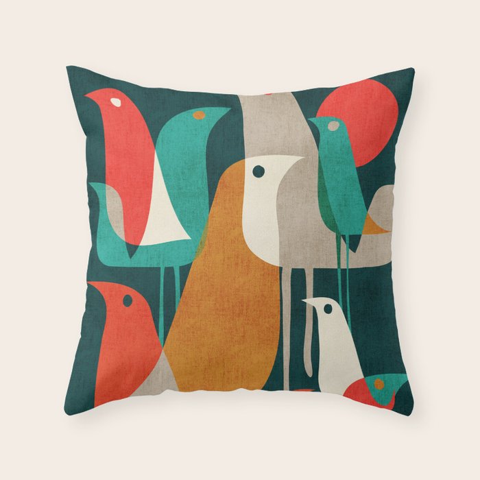 Flock of Birds Throw Pillow Gallery Image 1