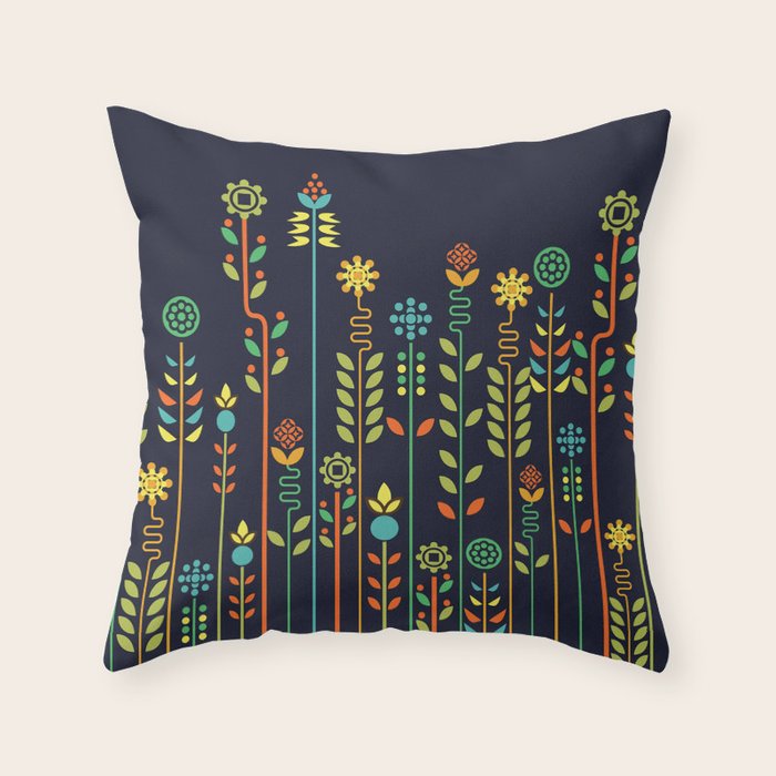 Overgrown flowers Throw Pillow Gallery Image 6