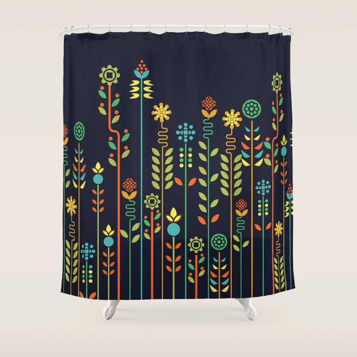 Overgrown flowers Shower Curtain Gallery Image 1