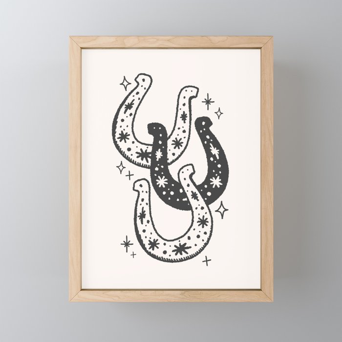 Horseshoes Black Mini Art Print Gallery Image 1