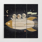 little astronauts Wood Wall Art Gallery Image 1