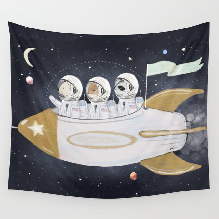 little astronauts Wall Tapestry Gallery Image 4