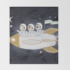 little astronauts Throw Blanket Gallery Image 2