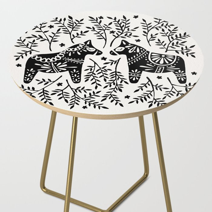 Swedish Dala Horses - Black Palette Side Table Gallery Image 2