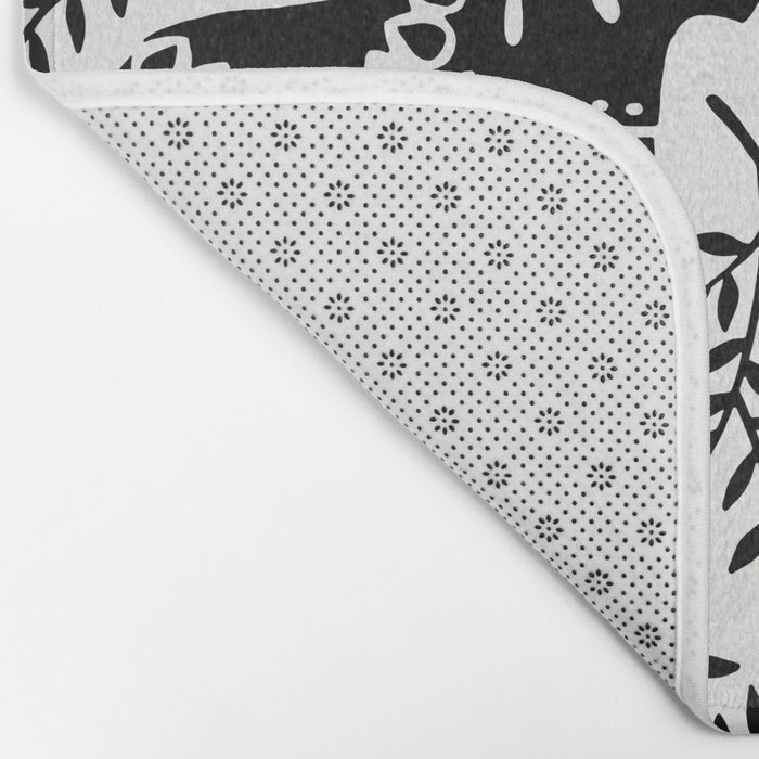 Swedish Dala Horses - Black Palette Bath Mat Gallery Image 2