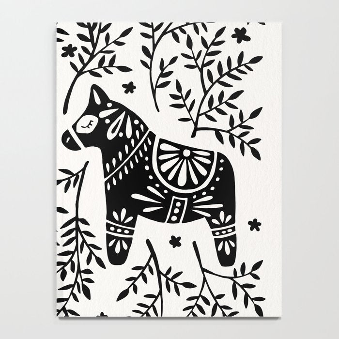 Swedish Dala Horses - Black Palette Notebook Gallery Image 4