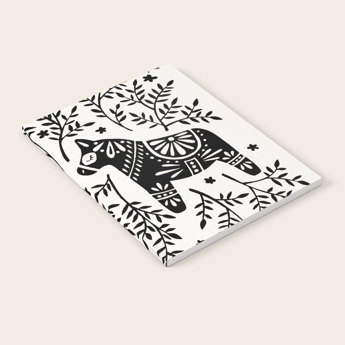 Swedish Dala Horses - Black Palette Notebook Gallery Image 2