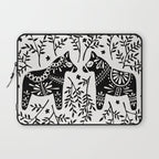 Swedish Dala Horses - Black Palette Laptop Sleeve Gallery Image 1