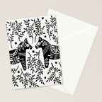 Swedish Dala Horses - Black Palette Stationery Card Gallery Image 2