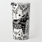 Swedish Dala Horses - Black Palette Travel Mug Gallery Image 3