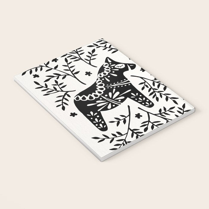 Swedish Dala Horses - Black Palette Notebook Gallery Image 3