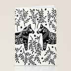 Swedish Dala Horses - Black Palette Stationery Card Gallery Image 2