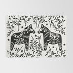 Swedish Dala Horses - Black Palette Rug Gallery Image 2