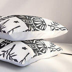 Swedish Dala Horses - Black Palette Pillow Sham Gallery Image 3