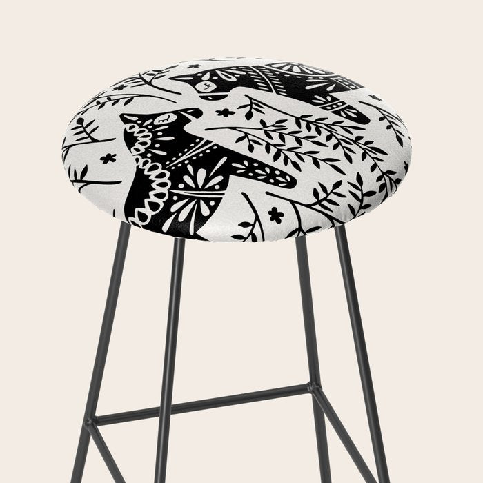 Swedish Dala Horses - Black Palette Stool Gallery Image 2