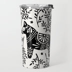 Swedish Dala Horses - Black Palette Travel Mug Gallery Image 2