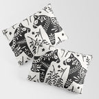 Swedish Dala Horses - Black Palette Pillow Sham Gallery Image 3