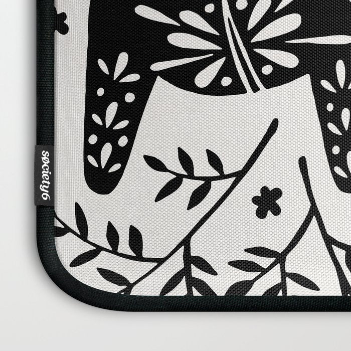 Swedish Dala Horses - Black Palette Laptop Sleeve Gallery Image 3