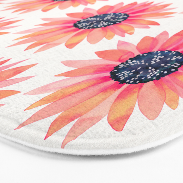 Single Sunflower â Pink & Indigo Bath Mat Gallery Image 3