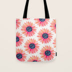 Single Sunflower â Pink & Indigo Tote Bag Gallery Image 1