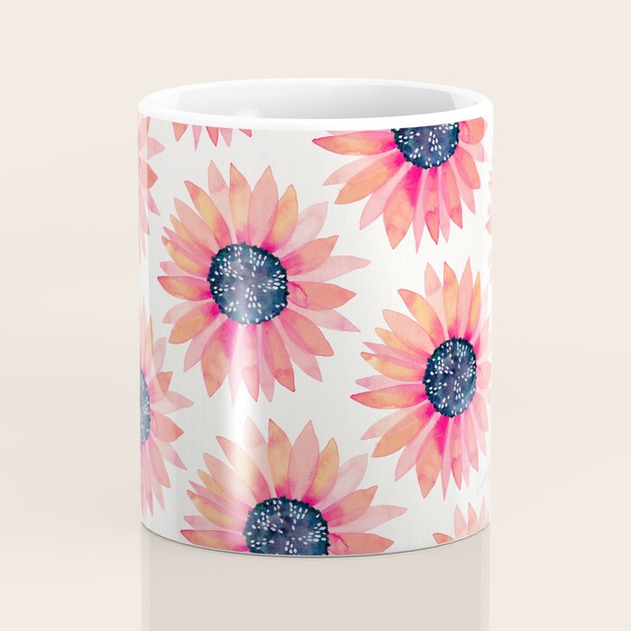 Single Sunflower â Pink & Indigo Coffee Mug Gallery Image 4