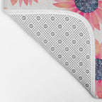 Single Sunflower â Pink & Indigo Bath Mat Gallery Image 2