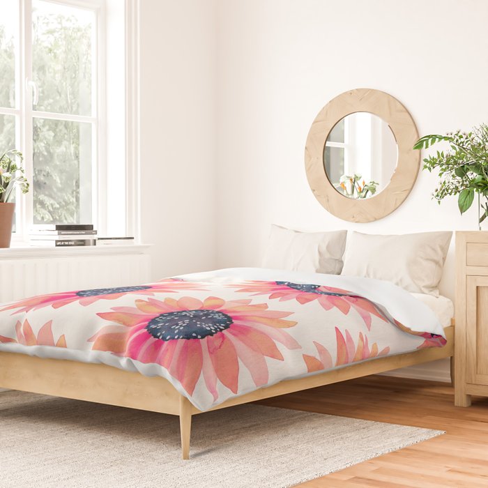 Single Sunflower â Pink & Indigo Duvet Cover Gallery Image 2
