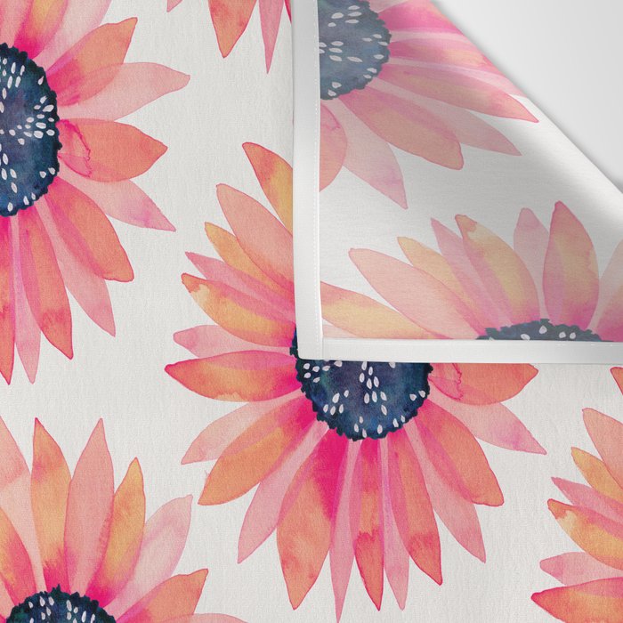 Single Sunflower â Pink & Indigo Wall Tapestry Gallery Image 3