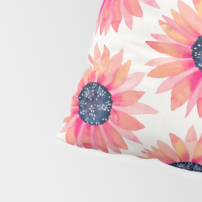 Single Sunflower â Pink & Indigo Pillow Sham Gallery Image 4