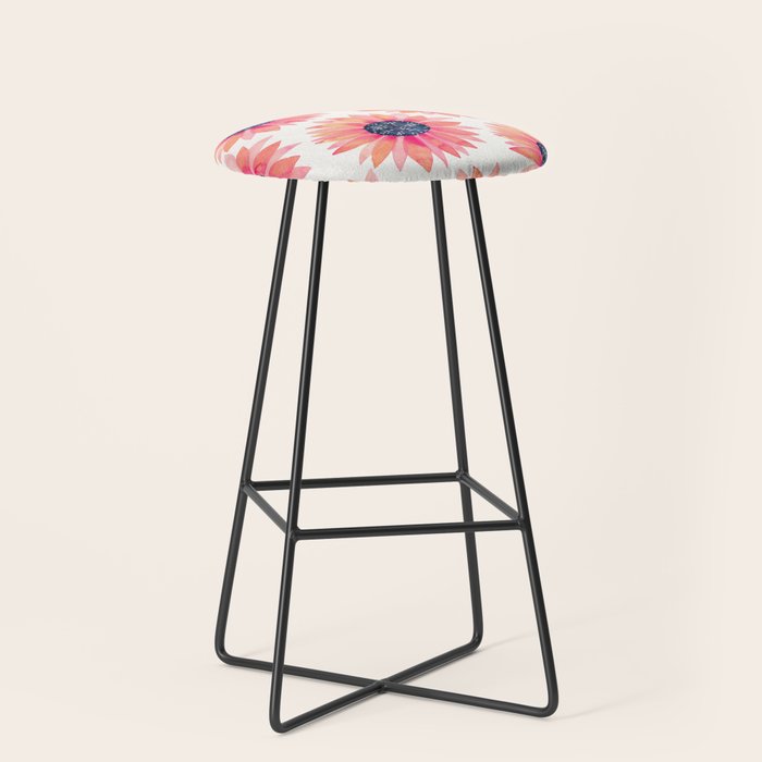 Single Sunflower â Pink & Indigo Stool Gallery Image 1