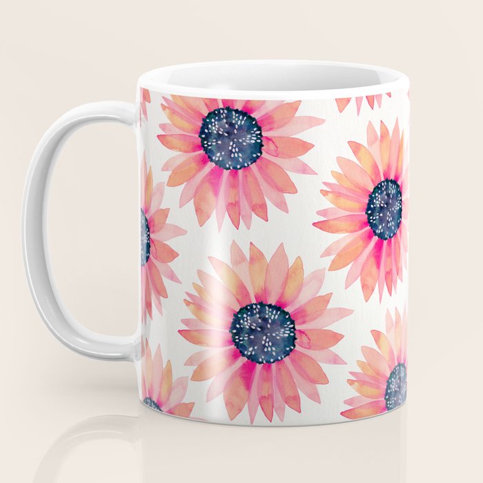Single Sunflower â Pink & Indigo Coffee Mug Gallery Image 3
