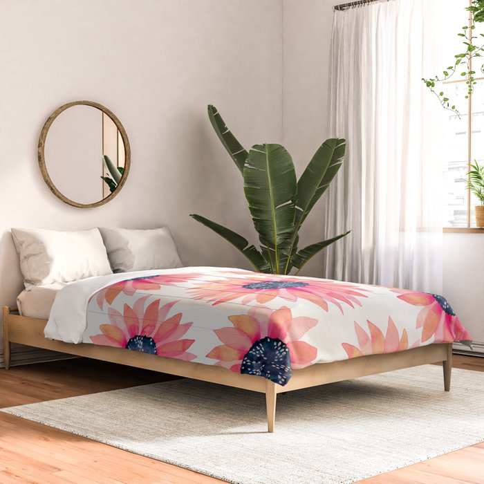 Single Sunflower â Pink & Indigo Comforter Gallery Image 2